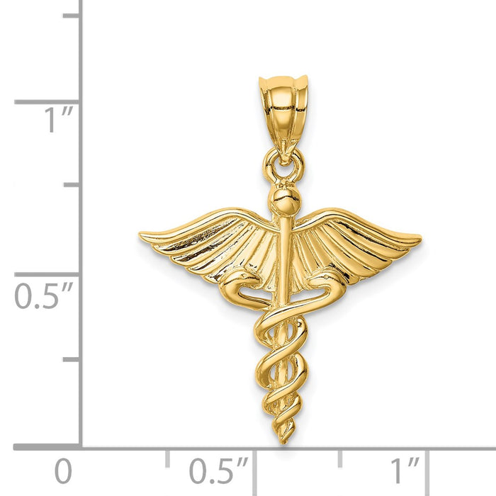 Million Charms 14K Yellow Gold Themed Polished Medical Pendant