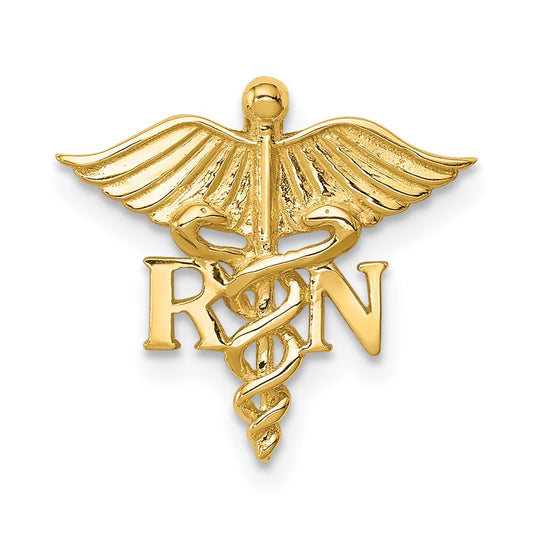 Million Charms 14K Yellow Gold Themed Polished RN (Registered Nurse) Medical Chain Slide