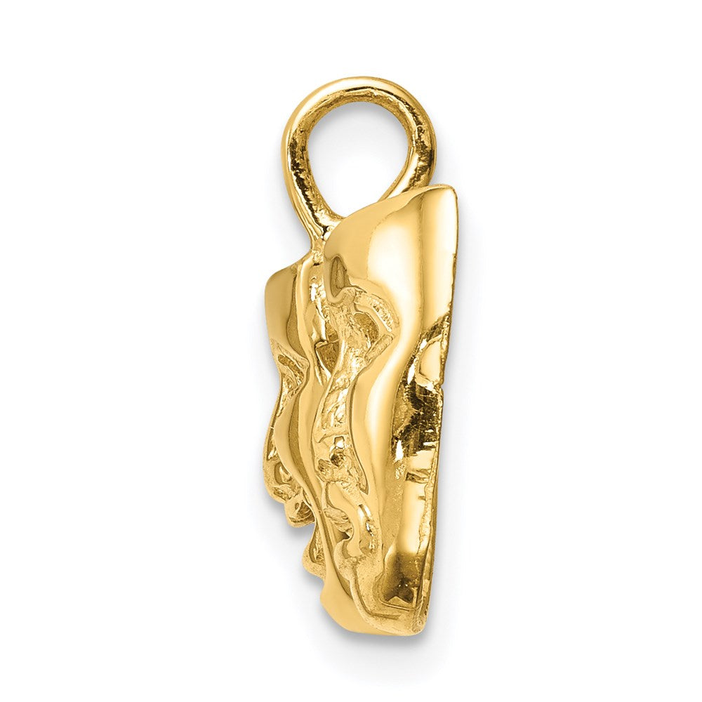 Million Charms 14K Yellow Gold Themed Polished Comedy/Tragedy Theater Masks Pendant
