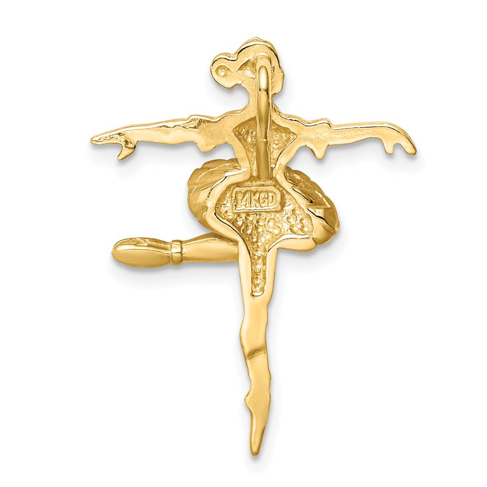 Million Charms 14K Yellow Gold Themed Brushed & Diamond-Cut Ballerina Chain Slide