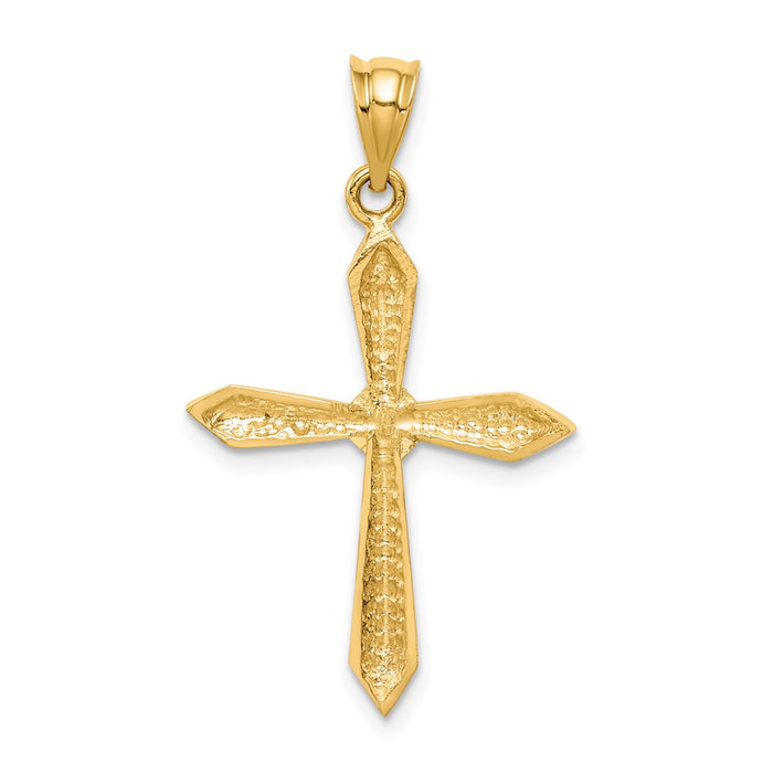 Million Charms 14K Yellow Gold Themed Polished Relgious Cross Pendant