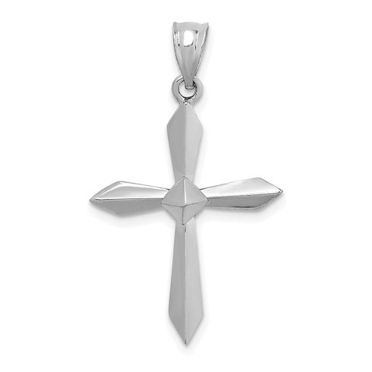 Million Charms 14K White Polished Relgious Cross Pendant