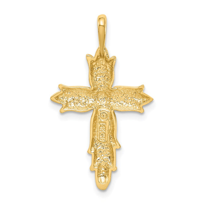 Million Charms 14K Yellow Gold Themed Polished Relgious Cross Pendant