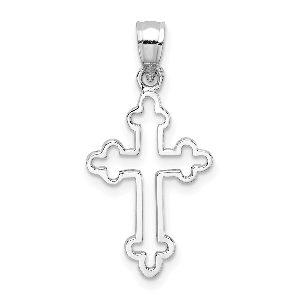 Million Charms 14K White Polished Relgious Cross Pendant