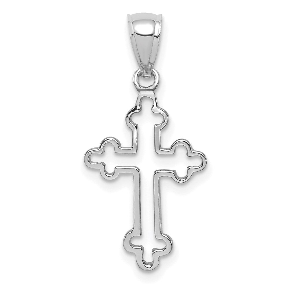 Million Charms 14K White Polished Relgious Cross Pendant