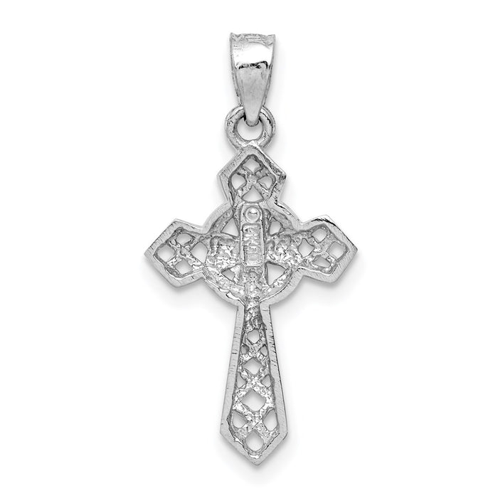 Million Charms 14K White Polished Relgious Cross Pendant