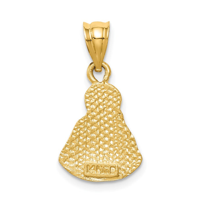 Million Charms 14K Yellow Gold Themed Brushed & Diamond-Cut Jesus Pendant