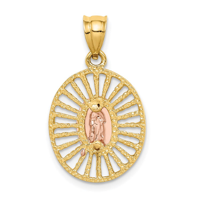 Million Charms 14K Two-Tone & White Rhodium-plated Polished Guadalupe Pendant