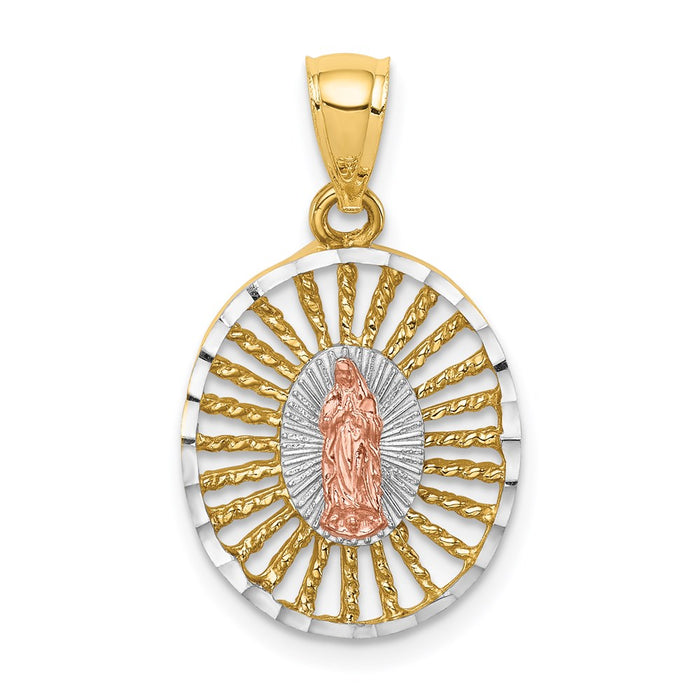 Million Charms 14K Two-Tone & White Rhodium-plated Polished Guadalupe Pendant