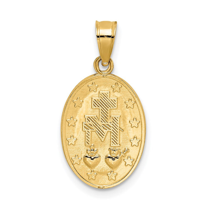 Million Charms 14K Yellow Gold Themed Polished Virgin Mary Pendant