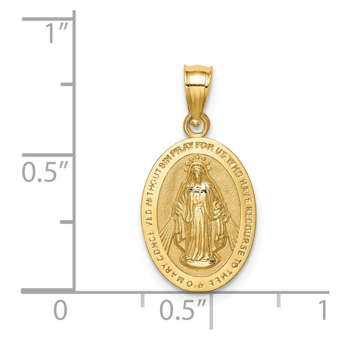 Million Charms 14K Yellow Gold Themed Polished Virgin Mary Pendant