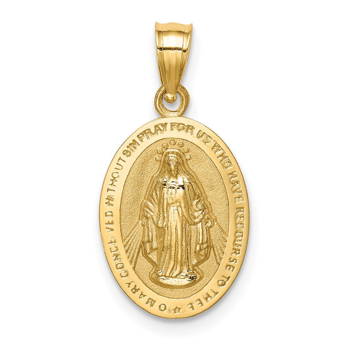 Million Charms 14K Yellow Gold Themed Polished Virgin Mary Pendant