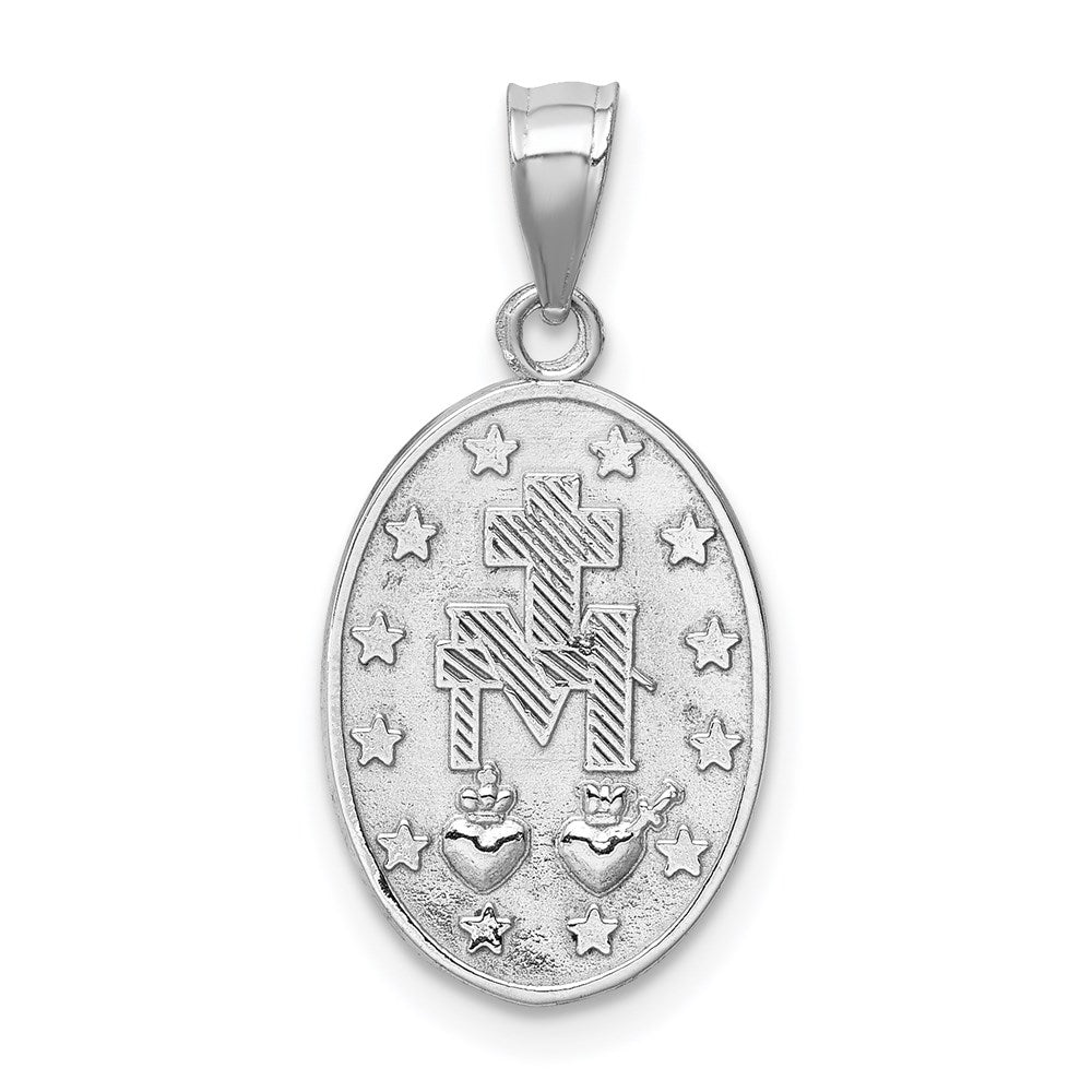 Million Charms 14K White Polished Virgin Mary Pendant