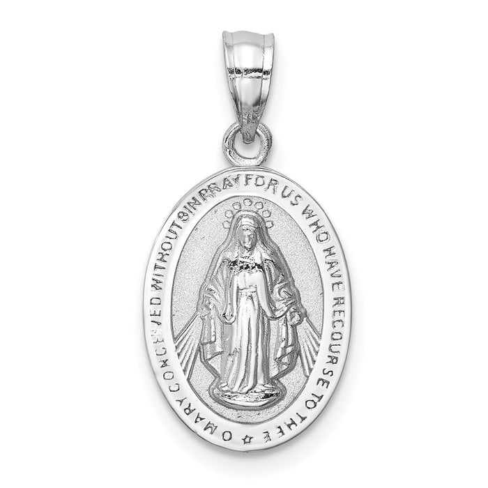 Million Charms 14K White Polished Virgin Mary Pendant