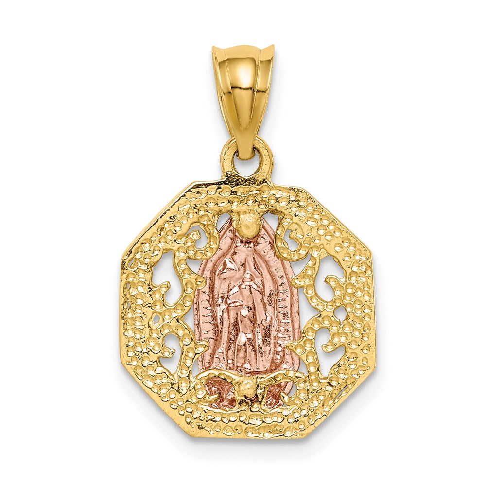 Million Charms 14K Two-Tone & White Rhodium-plated Polished Guadalupe Pendant