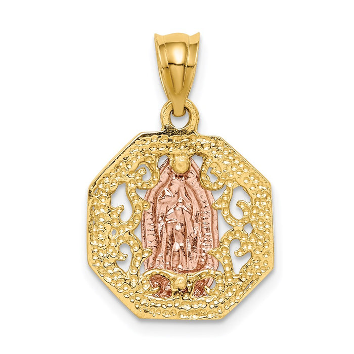 Million Charms 14K Two-Tone & White Rhodium-plated Polished Guadalupe Pendant