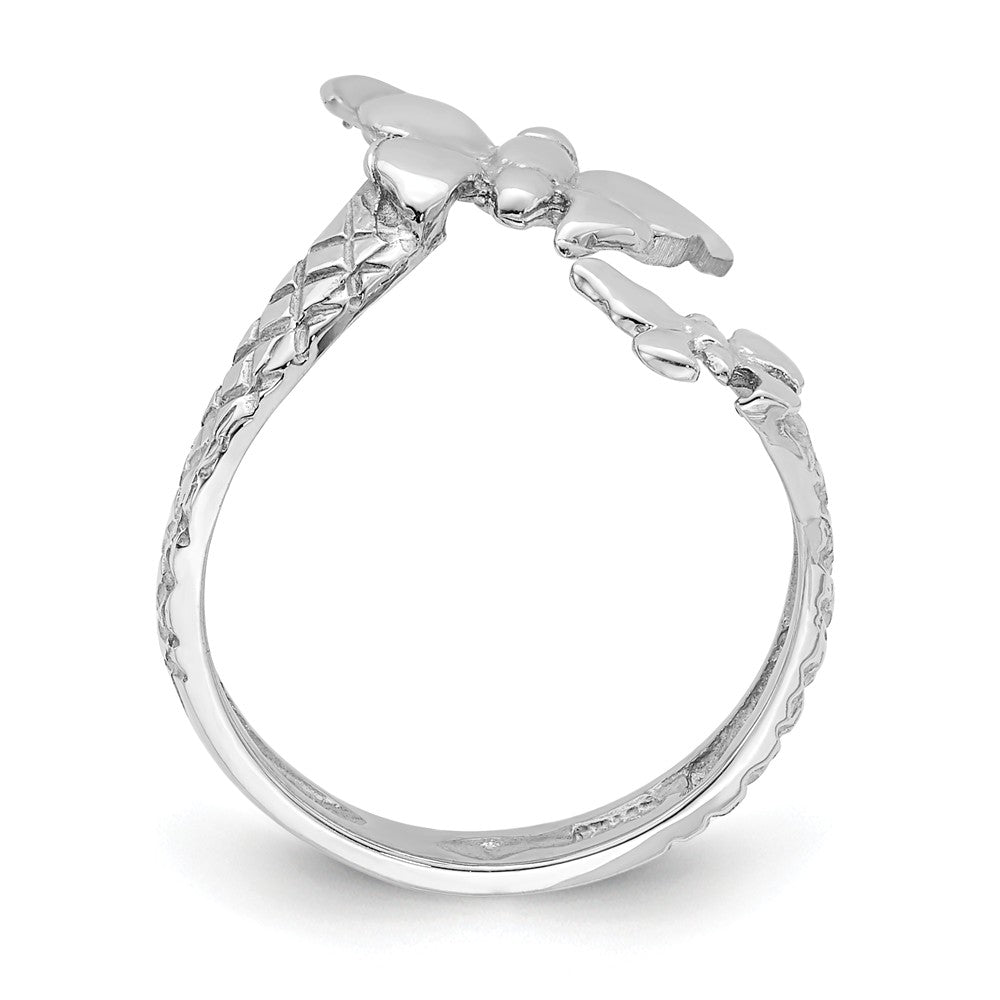 14k Yellow Gold Polished & Textured Butterfly Toe Ring