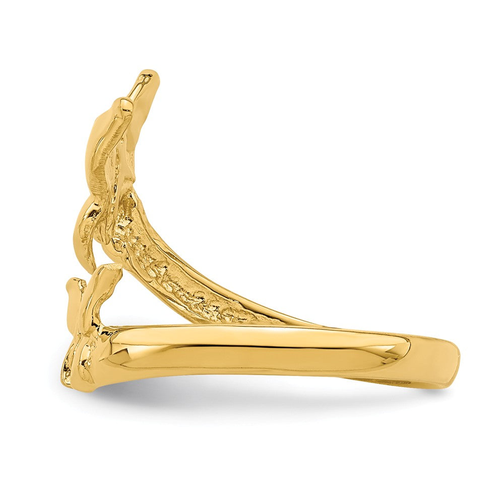 14k Yellow Gold Polished Butterfly Toe Ring