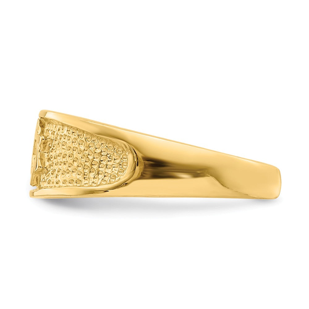 14k Yellow Gold Polished & Textured Star of David Toe Ring