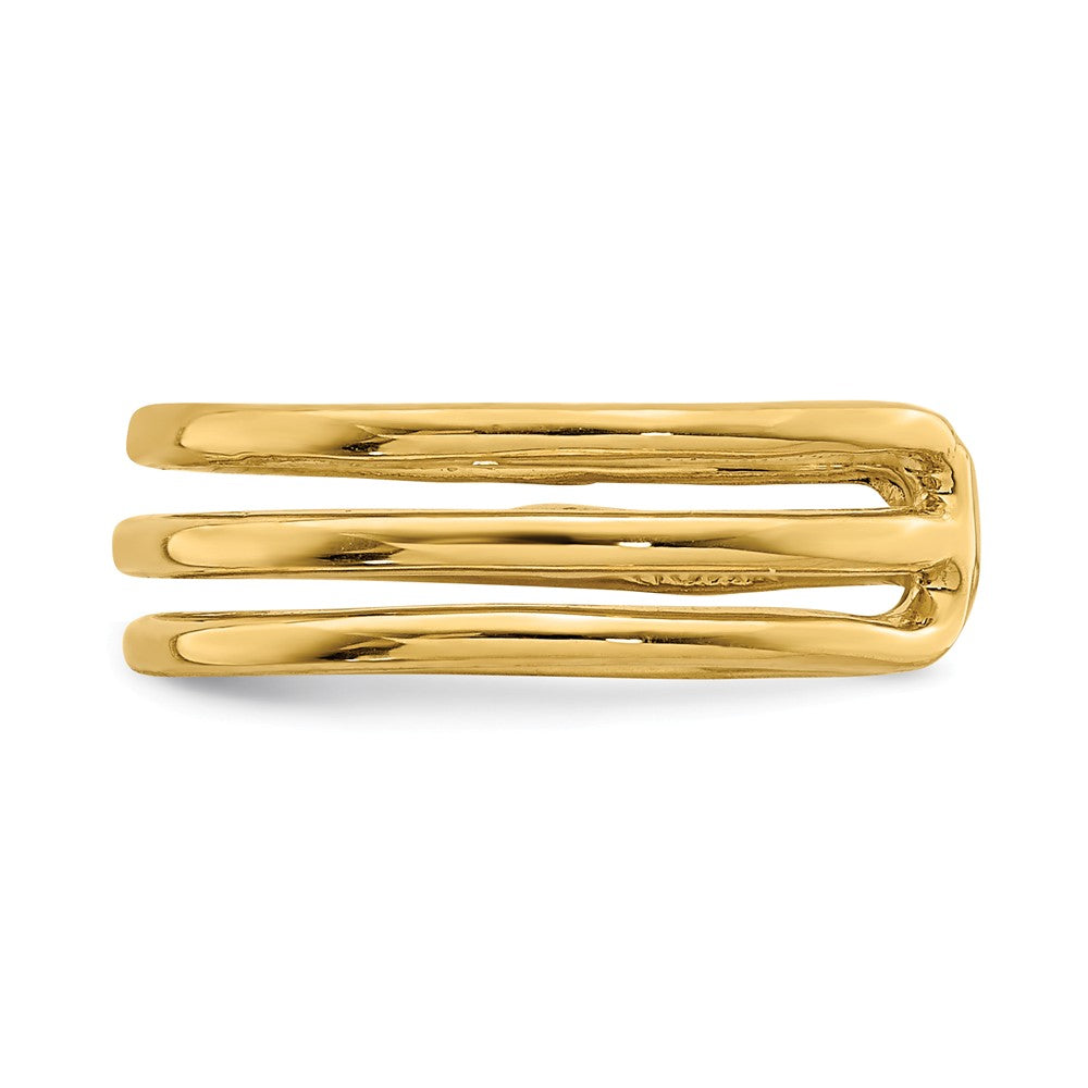14k Yellow Gold Polished 3 Row Toe Ring