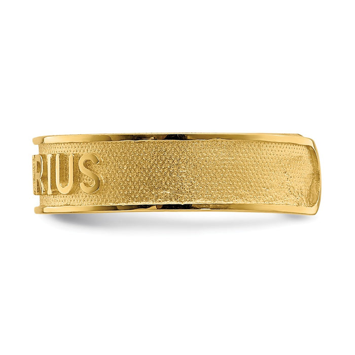 14k Yellow Gold Brushed & Polished Zodiac Aquarius Toe Ring