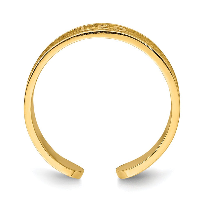 14k Yellow Gold Brushed & Polished Zodiac Leo Toe Ring