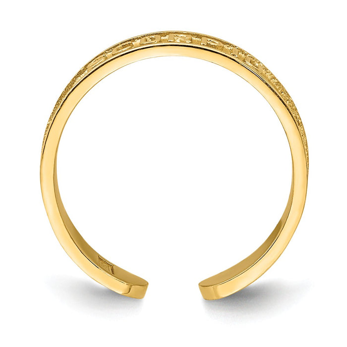 14k Yellow Gold Brushed & Polished Zodiac Scorpio Toe Ring