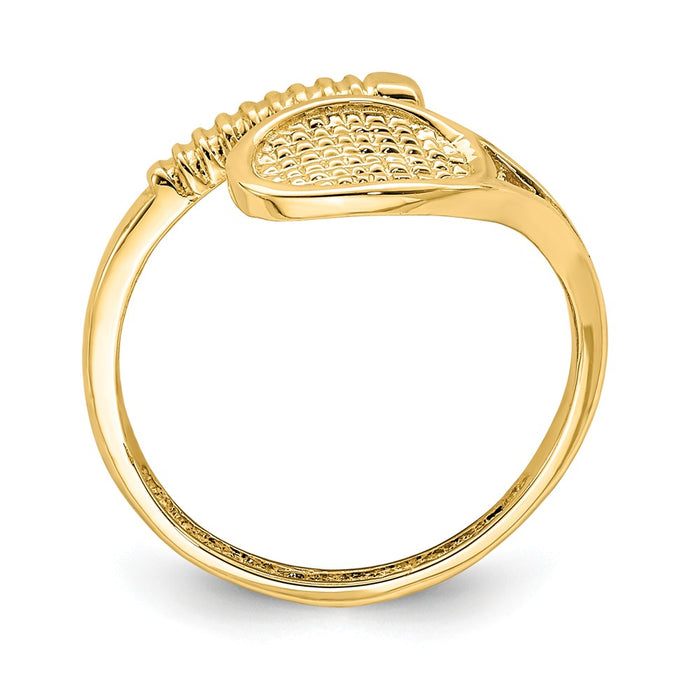 14k Yellow Gold Polished Tennis Racket Toe Ring
