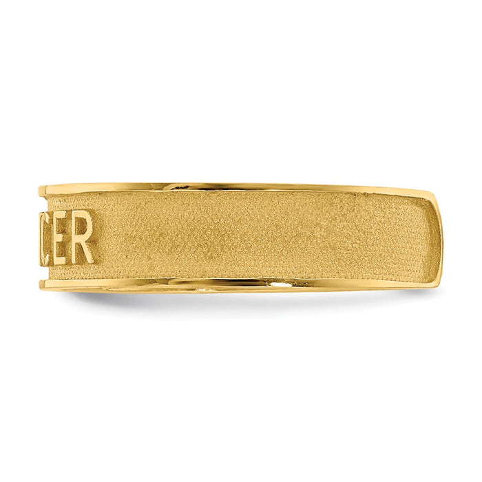 14k Yellow Gold Brushed & Polished Zodiac Cancer Toe Ring