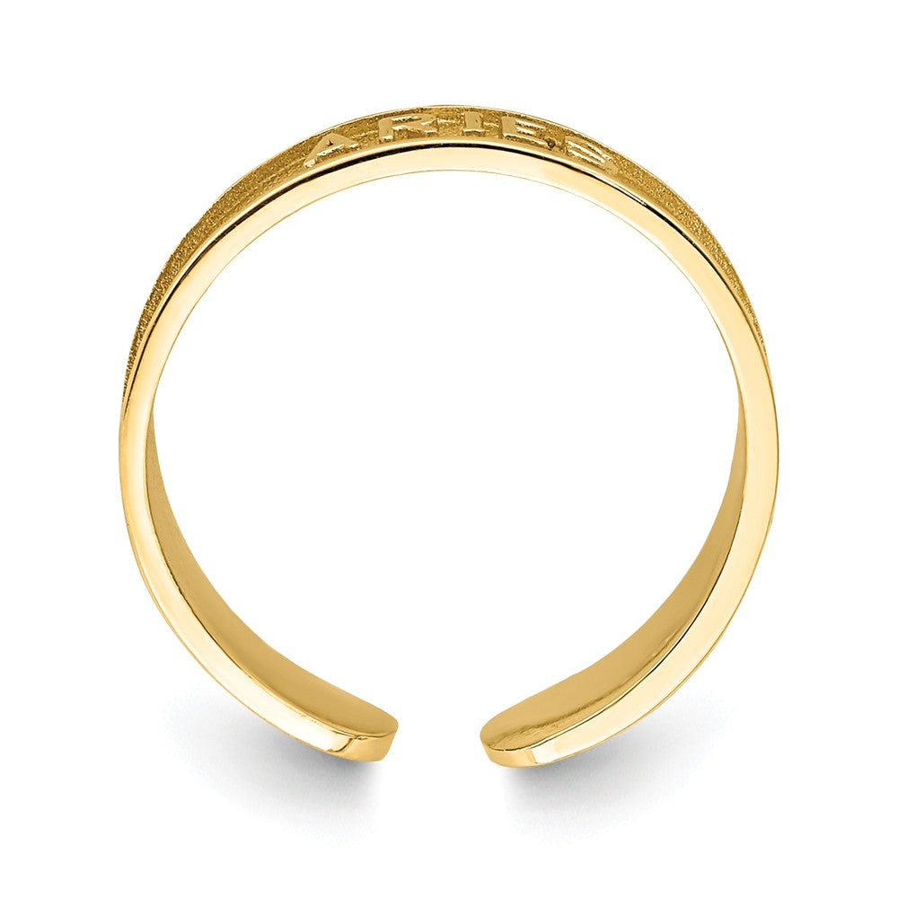 14k Yellow Gold Brushed & Polished Zodiac Capricorn Toe Ring