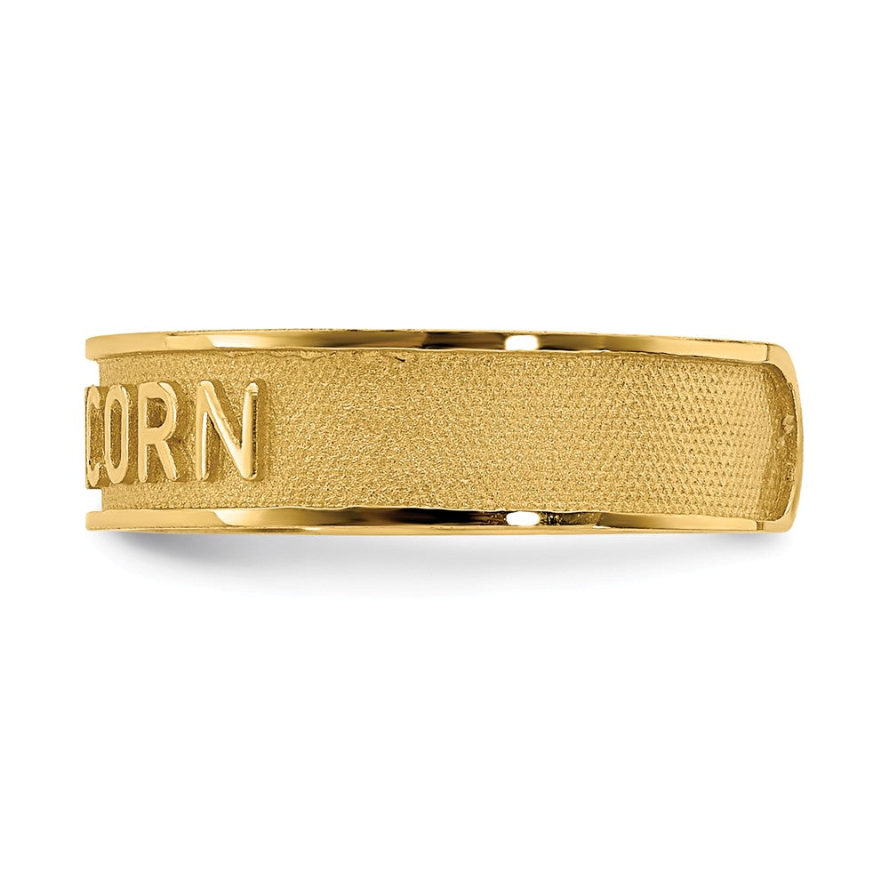 14k Yellow Gold Brushed & Polished Zodiac Capricorn Toe Ring