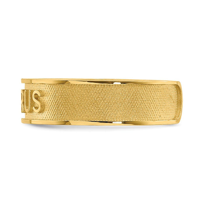 14k Yellow Gold Brushed & Polished Zodiac Taurus Toe Ring
