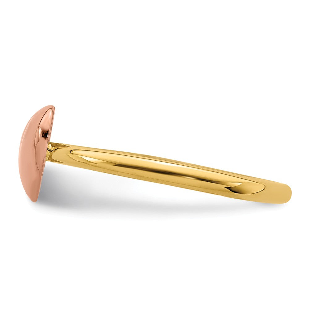 14K Two-Tone Gold Polished Heart Ring, Size: 7