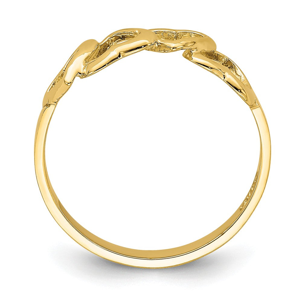 14k Yellow Gold Polished Heart Ring, Size: 7