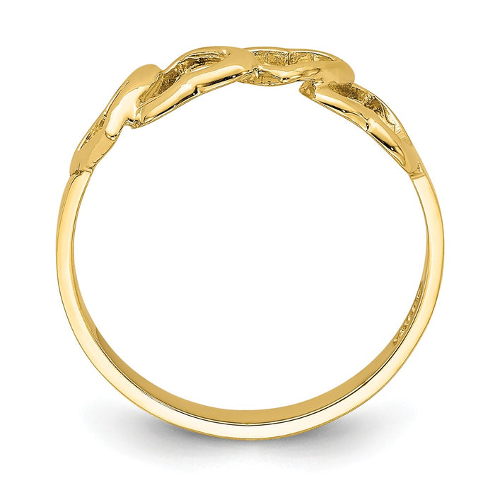 14k Yellow Gold Polished Heart Ring, Size: 7