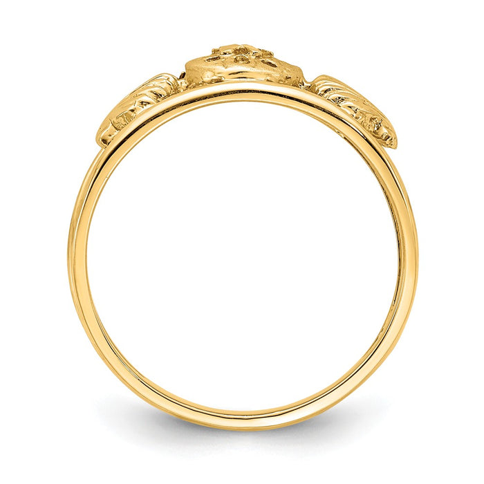 14K Rose Brushed & Polished Sealife Ring, Size: 7