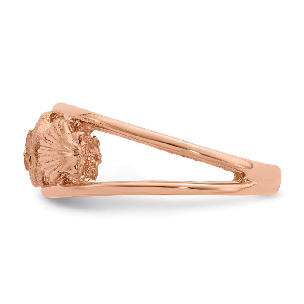 14K Rose Brushed & Polished Sealife Ring, Size: 7