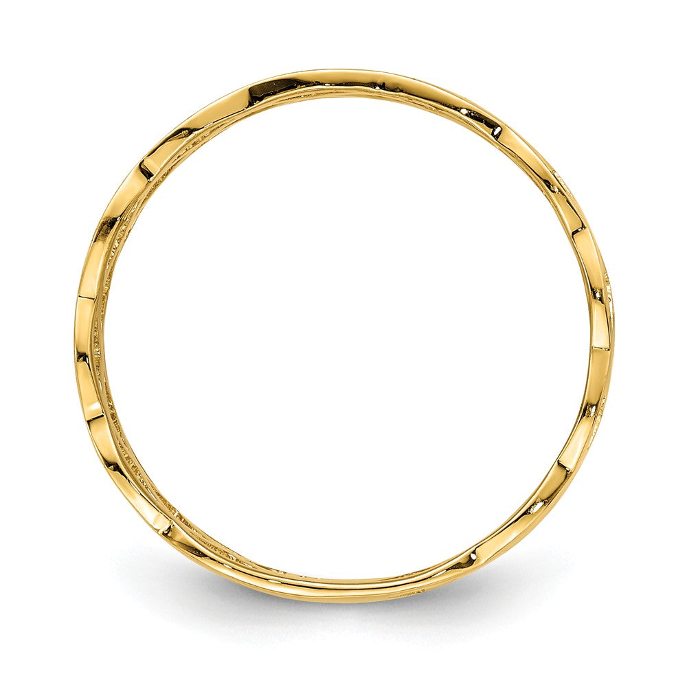14k Yellow Gold Polished Weave Ring, Size: 7