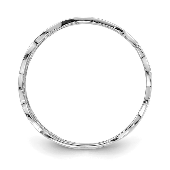 14K White Polished Weave Ring, Size: 7