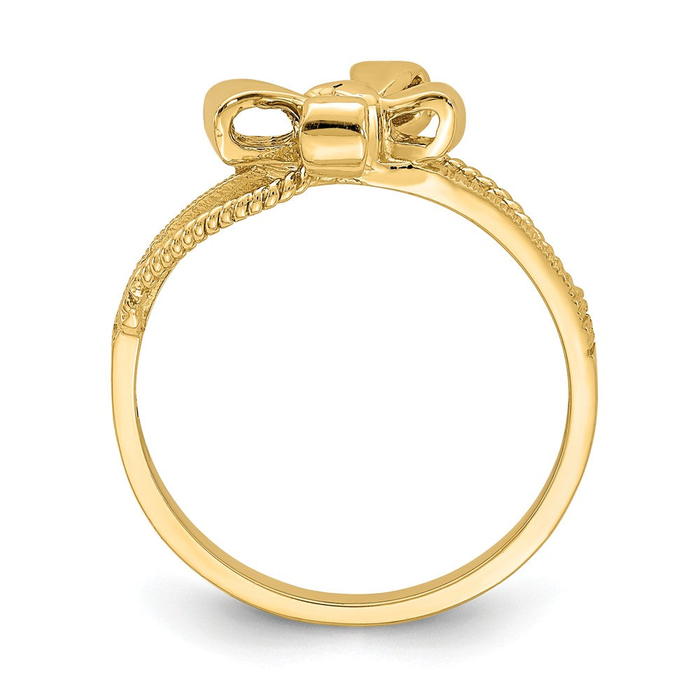 14k Yellow Gold Polished Bow Ring, Size: 7