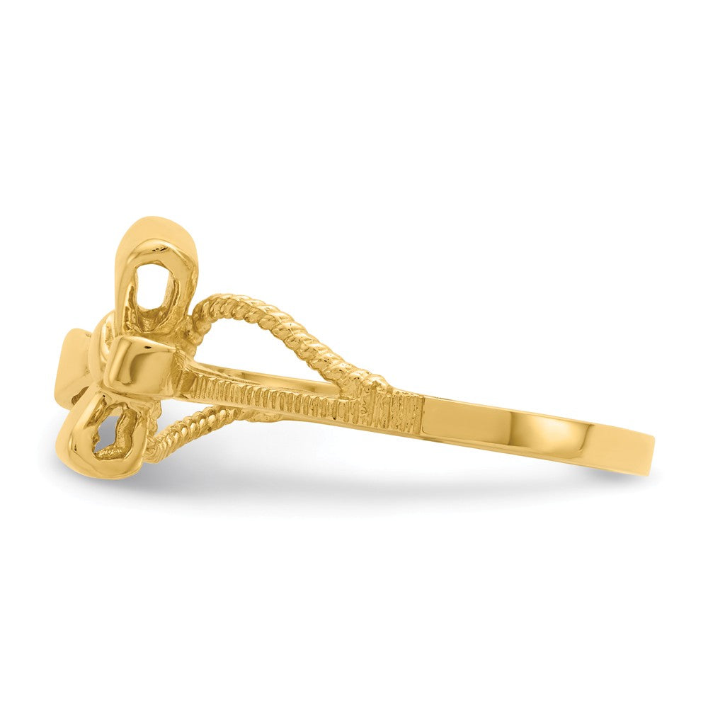 14k Yellow Gold Polished Bow Ring, Size: 7