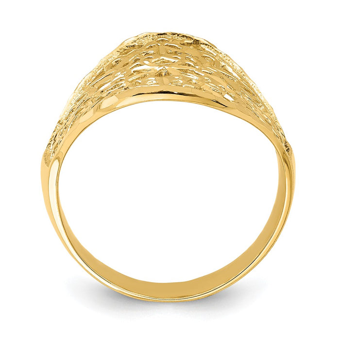 14k Yellow Gold Polished Filigree Ring, Size: 7