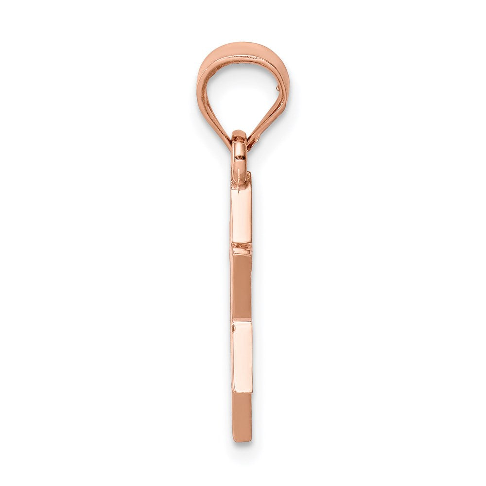 Million Charms 14K Rose Gold Themed Polished Religious Jewish Star Of David Pendant
