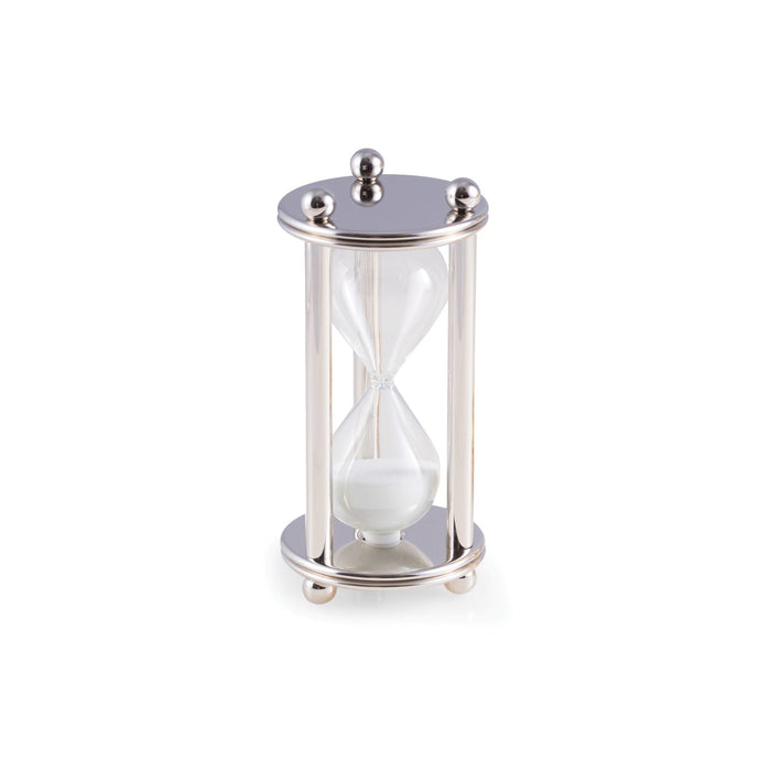 Occasion Gallery Silver Color Silver Plated 5 Minute Sand Timer. 2.75 L x 2.75 W x 6 H in.