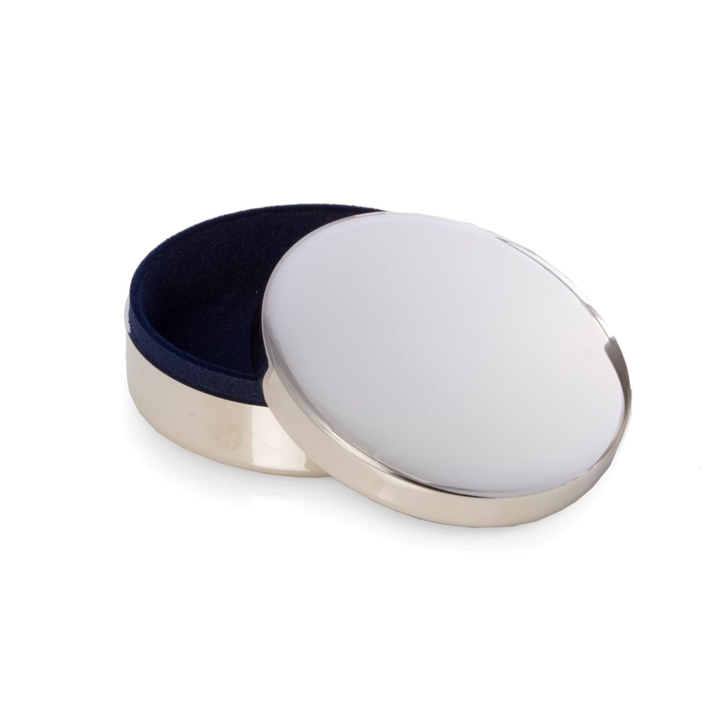Occasion Gallery Silver Color Silver Plated Round Keepsake Box with Velvet Lining. 3 L x 3 W x 1 H in.