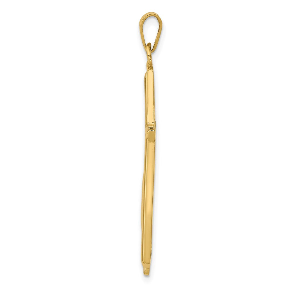 Million Charms 14K Yellow Gold Themed Relgious Cross Polished Pendant