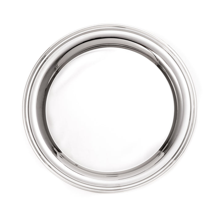 Occasion Gallery Silver Color Nickel Plated 12 1/4" Round Tray.  12.25 L x  W x 0.75 H in.