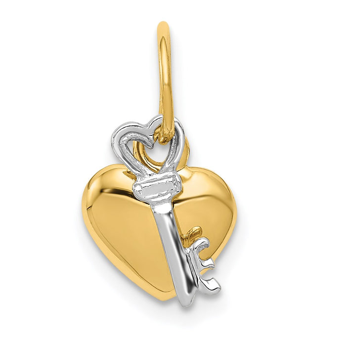 Million Charms 14K Two-Tone Polished Key & Heart Lock Charm