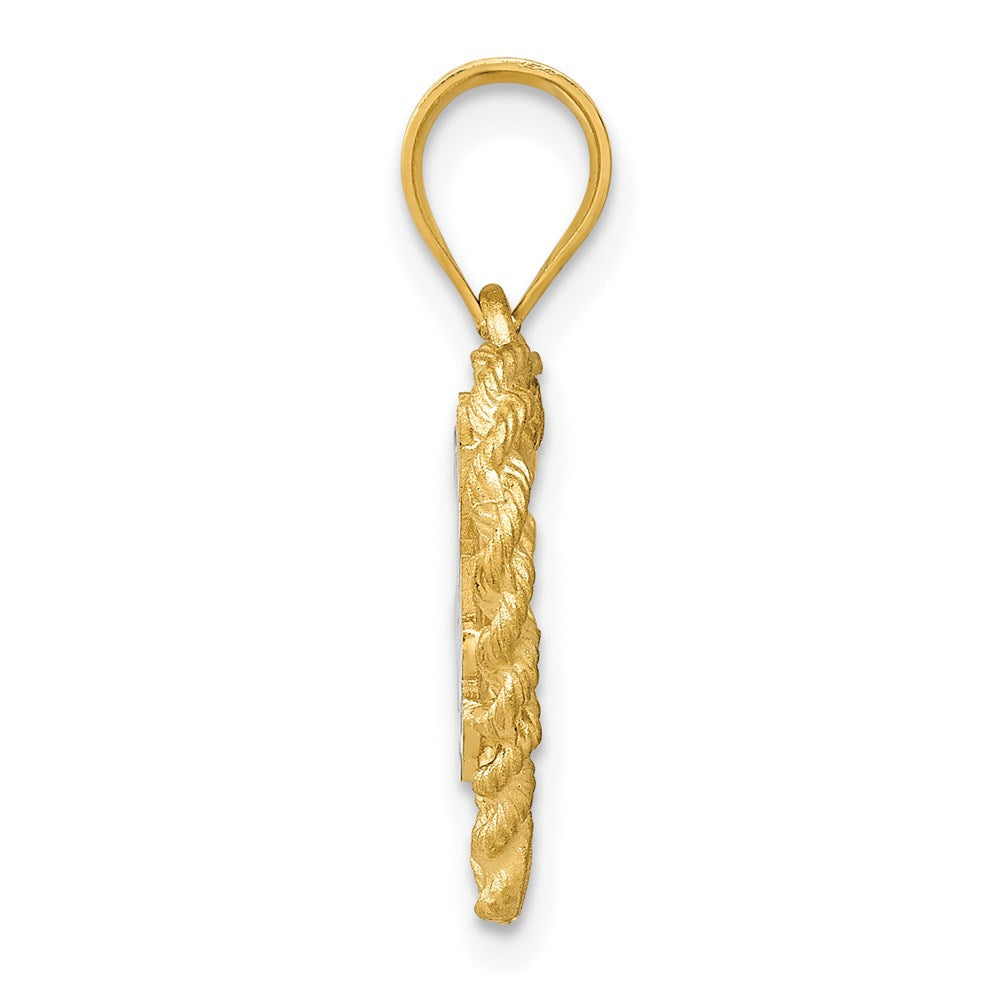 Million Charms 14K Yellow Gold Themed I Love You Heart Pendant