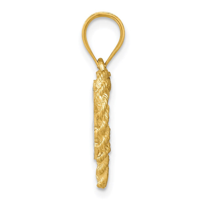 Million Charms 14K Yellow Gold Themed I Love You Heart Pendant